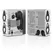 Black&Silver Licking punjivi silikonski intimni prsten sa 3 motora crni