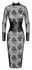 Noir Handmade Kink Royal Lace Midi haljina XL, crna sa podesivim strukom
