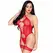 Leg Avenue Heart Net Lingerie Set Red - Cami, Garters & String One Size