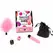 Secret Play Pleasures Box za parove, kockice, vibrirajući metak, pero za škakljanje, roze set