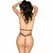 Leg Avenue 89365 Black Embroidered Open Cup Bodysuit with Pearl Detail One Size
