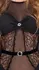 Cottelli LINGERIE Body Rhinestones Black L/XL, elegantni čipkani bodi
