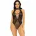 Leg Avenue Keyhole Halter Bodysuit Net & Lace One Size Black