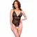 Chilirose CR4870 Bodysuit Čipka i Mreža, Otvoreni Dizajn, Crna, Veličina L
