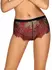 Redessia Elegant Lace Panties Red/Black - Stretch Fit, Decorative Bow L/XL