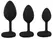 ANOS RC set vibrirajućih analnih čepova, 3 veličine, vodootporan, silikon, crni