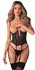 Obsessive Euphori korset 2XL/3XL crna mrežica podesivi dizajn