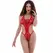 Chilirose CR 4460 crveni mrežasti bodi S/L, elegantan detalj od dragulja