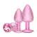 Ouch! Paris Collection Metal Plug Set Pink 3 Sizes Jewel Base