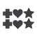 Ouch! Decorative Nipple Cover Set Black - Cross, Star & Heart Shapes