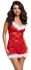 Cottelli Lingerie X-Mas spavaćica S/M, crvena čipka, podesive bretele