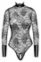 Noir Handmade Body Collar S, crni bodi od čipke i powerwetlook materijala, veličina S