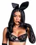 Playboy Lingerie Satin Bunny Ears Black - Elegant Satin Costume Accessory