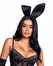 Playboy Lingerie Satin Bunny Ears Black - Elegant Satin Costume Accessory