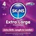 Skins Extra Large premium kondomi, pakovanje od 4 komada, ultra tanki, 57mm, sa mirisom vanile
