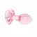 Stakleni analni čep sa bazom u obliku srca Anal Collection Medium 8.3 cm roze