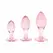 Stakleni analni čep sa bazom u obliku srca Anal Collection Medium 8.3 cm roze