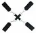 Frisky Stay Put Adjustable Cross Tie Restraint System, Black, Neoprene