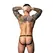 Male Power Jock suknja L/XL crna, veštačka koža, plisirana, sa nitnama