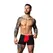 Male Power Hot Mesh Pouch Short L crno crveni prozračni mikro mrežasti šorts
