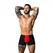 Male Power Hot Mesh Pouch Short L crno crveni prozračni mikro mrežasti šorts