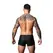 Male Power Snap Off Short L crne mat bokserice sa sistemom kopčanja na drikere