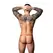 Male Power Uplift Jock S/M sivo narandžasti sa kobalt plavim prstenom za udobnost