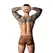 Set Male Power Pouch bokserica i crni silikonski prsten, braon leopard, M