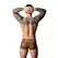 Male Power & Bone Yard Leopard Brown šorts sa crnim silikonskim prstenom L