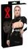 LateX crni crop top XL sa ruskom kragnom, dugim rukavima i lateksom debljine 0.35 mm