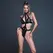 Fiery Vixen bodi od vinila i mrežice sa harness efektom XL crni