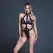 Fiery Vixen Vinyl Mesh Harness Bodi L Crni: Odvažan Dizajn sa Efektom Lateksa