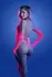 Fantasy Lingerie Flashback Pink Rhinestone Teddy with Convertible Gloves One Size