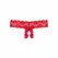 Underneath Kyra Open Crotch Lace Thong Red S/M