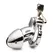 Master Series Metal Chastity Device Push-Lock Adjustable Silver 3.25in