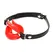XR Brands Labios Jugosos Silicone Mouth Gag Red Adjustable Strap 1.5