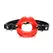 XR Brands Labios Jugosos Silicone Mouth Gag Red Adjustable Strap 1.5
