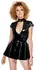 Black Level Vinyl Mini Dress L, Shiny Black, Adjustable Straps