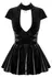 Black Level Vinyl Mini Dress L, Shiny Black, Adjustable Straps
