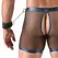 Svenjoyment Bondage Set XL, crna mrežica i metalik plavi top, pantalone i lisice