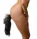 Tailz Fox Tail analni čep crno beli, veštačko krzno 35.5 cm, TPR, ergonomski dizajn