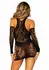 Leg Avenue Mini Dress & Elegant Matching Gloves Black S/M