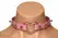 XR Brands Spiked Heart Choker Pink Vegan Leather Adjustable 42cm