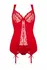 Cottelli Collection Marzia Red Lingerie Set with Suspenders, 2-Piece