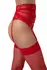 Christine Red Suspender Stockings with Minimalist Band Design
