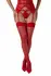 Be Wicked Suspender Stockings Red - Elegant Lingerie Accessory, One Size