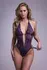 Renee Lace Open Crotch Bodysuit Purple - Elegant Strappy Design