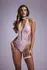 Rimba Renee White Lace Open Design Bodysuit - Floral Pattern, Stretch Fit