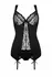 Vixson Marzia 2-Piece Suspender Corset Set Black Lace Adjustable Fit