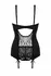 Vixson Marzia 2-Piece Suspender Corset Set Black Lace Adjustable Fit